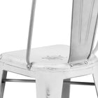 Flash Furniture – Tabouret de comptoir de 24 po avec dossier, pour l’intérieur, métal vieilli, blanc (ET353424WH)-Taille du siège: 14 po larg. x 14 po prof.