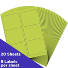JAM Paper -'“Étiquettes postales, 4 x 3 1/3 po, vert lime Terra Astrobright, 240 par paquet-4 x 3,33 po