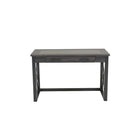 Sunjoy - Bureau d'ordinateur Ridgecrest (1205010048)-Surface encadrée tridimensionnelle, assemblée, de couleur espresso/gris riche incrustée de verre noir et pattes en acier au fini bronze 