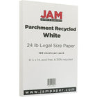 JAM Paper Papier parchemin de format légal, 8,5 x 14 po, 24 lb, blanc, 100/pqt (17132141)-Papier de format légal de 8,5 x 14 po