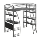 Lit mezzanine double Studio - Argenté-5