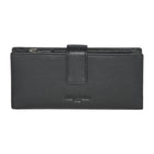 Club Rochelier - Pochette Femme avec Rabat Portefeuille - Noir-Noir - Cuir