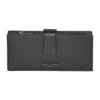 Club Rochelier - Pochette Femme avec Rabat Portefeuille - Noir-Noir - Cuir