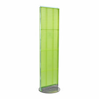 Azar Displays – Présentoir de plancher autoportant à panneau perforé, 16 x 60 po, vert (700250-GRE)-En panneau perforé