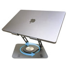 Uncaged Ergonomics - RISE Support pivotant pour ordinateur portable Support de bureau réglable - Argent-Pivote dans le sens des aiguilles d’une montre et dans le sens inverse