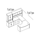 Bush® - Bureau à devant arqué de la collection Westfield, fini cerisier Hanse-Peut accommoder deux caissons - rangement très pratique