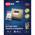 Avery − Étiquettes pour dossiers TrueBlock laser et jet d’encre − 3 1/3 po x 4/3 po − blanc − paquet de 150 (5264)-Étiquette permanente