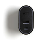 NXT Technologies - Chargeur de téléphone universel à 2 ports, USB-C et USB-A, noir-Chargeur mural avec fiche pliante CA pratique