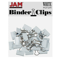JAM PaperMD – Petites pinces relieuses, 3/4 po (19 mm), blanc, 125/paquet-Taille : 0,75 po