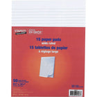 Staples - Tablettes de papier à réglage large, 8 3/8 po x 10 7/8 po, blanc, 50 feuilles, paquet de 15-Blocs de papier à réglage large pour prendre des notes, rédiger des ébauches ou écrire des mémos