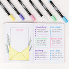 Tombow - Stylos-pinceaux pastel Fudenosuke - Paquet de 6-Encre pigmentée résistante à l'eau et à base d'eau