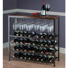 Winsome – Casier à vin avec support à verres de la collection Michelle, fini bronze antique (87438)-Fini bronze rustique/métal