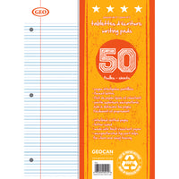 Geo tablette d'écriture 8,5 x 11 int/point emballage de 2-8,5 x 11 50 feuilles