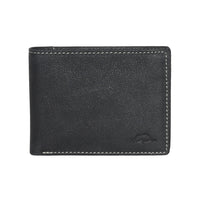 Roots - Portefeuille fin pour homme avec fenêtre d'identification au dos - Noir-Noir - Cuir