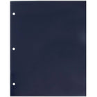 JAM Paper – Chemises scolaires à 3 trous et à 2 pochettes, plastifiée et lustrée, bleu marine, 100/paquet (385GHPnab)-4