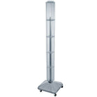 Azar Displays – Présentoir standard à panneaux perforés emboîtables, type tour, 60 x 4 x 4 (po), transparent (700226-CLR)-Pivote sur une base carrée à roulettes