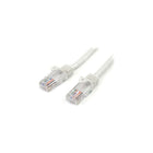 StarTech  Câble de raccordement anti-accrochage 45PATCH15WH de catégorie 5e, 15 pi, blanc-Deux connecteurs RJ-45 mâles assurent une connectivité transparente