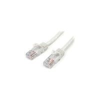 StarTech  Câble de raccordement anti-accrochage 45PATCH15WH de catégorie 5e, 15 pi, blanc-Deux connecteurs RJ-45 mâles assurent une connectivité transparente