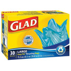 GladMD ® Sacs de recyclage Easy-Tie, bleu, grand, 30/pqt-Fermeture Easy-Tie