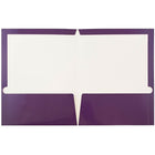 JAM Paper Chemises de présentation lustrées à 2 pochettes, 9 1/4 x 11 1/2 po, bleu violet, 12/paq.-Taille : 9,25 x 11,5 po