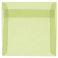 JAM Paper Enveloppes carrées translucides de 5,5 x 5,5 po, vert feuille, 50/paquet-Enveloppes translucides vert feuille
