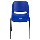 Flash Furniture – Chaise coquille empilable et ergonomique Hercules, cadre noir et siège de 14 pouces, bleu marine-Chaise empilable multi-usages