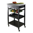 Winsome Julia – Chariot utilitaire, noir-Taille supérieure du granite : 22,68 po de larg. x 15,75 po de prof.