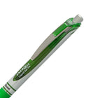 Pentel - Stylo gel EnerGel remplissable avec prise - Rétractable - 0,7 mm - Encre vert lime-Vert lime avec accents métalliques et clip de poche en métal