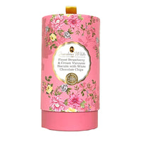 Grandma Wild's - Tube floral victorien avec fraise et creme avec biscuit aux pepites de chocolat blanc - 150g-Creme aux fraises et viennoises avec biscuits aux pepites de chocolat blanc