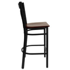 Flash Furniture - Tabouret de bar de la série HERCULES en métal noir et dossier ''X'' -  Siège en bois d'acajou-Siège en bois fini acajou