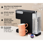 Keurig K-Slim Plus - Cafetière une tasse à la fois pour capsule K-Cup avec et technologie MultiJet - noir-3 formats de tasse : infusez une tasse de 237, 296 ou 355 ml par simple pression d’un bouton.