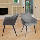 My Home My Living - Fauteuil similicuir et tissu - Gris - Paquet de 2-Assemblage facile
