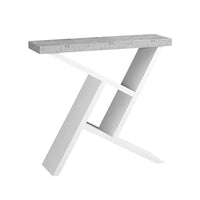 Monarch Specialties - 2405 Table D'Appoint - 36 po L/Console Blanc/Simili-Ciment-Dessus rectangulaire épais offrant une généreuse surface pour tous vos objets