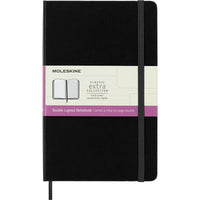 Moleskine - Carnet Rigide Grand Format À Pages Lignées Et Blanches - 5 po x 8,25 po - Noir-Grande