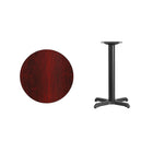 Flash Furniture – Table ronde en stratifié de 24 po avec base de 22 x 22 po, acajou (XURD24MAT2222)-Table d'hospitalité
