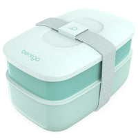 Bentgo - Boîte à lunch Classic - Aqua côtier-Stockage compact : le conteneur supérieur s'emboîte dans celui du bas pour un stockage compact et facile