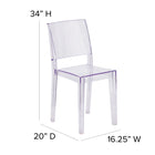 Flash Furniture - Chaise auxiliaire empilable transparente de la série Phantom-Pour une utilisation extérieure