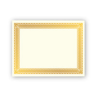 Geographics - Certificats  Rome papier cartonné - Feuille d'or - 8,5" x 11" - Paquet de 15-Papier cartonne ivoire avec bordure en feuille d'or