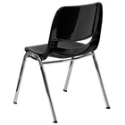 Flash Furniture - Chaise coquille noire ergonomique et empilable de la série HERCULES avec hauteur de siège de 18 po.-Recommandé pour les collèges, l’école secondaire et centres d'éducation des adultes