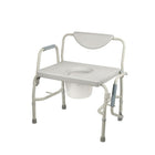 Drive Medical – Chaise d’aisance bariatrique, avec accoudoirs rabattables-Gris, en acier