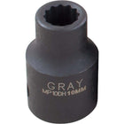 Gray Tools – Douille à choc 12 pans standard, prise 30 mm x 1/2 po-Taille : 30 mm