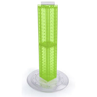 Azar Displays – Présentoir rotatif de comptoir à panneaux perforés sur 4 côtés, 24 x 4 x 4 (po), vert translucide (700222-GRE)-Présentoir à panneaux perforés emboîtables sur 4 côtés et base rotative en plastique transparent de 14 1/2 pouces de diamètre