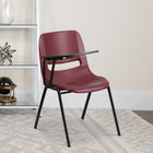 Flash Furniture - Chaise coquille ergonomique bourgogne avec accoudoir-tablette rabattable pour droitiers-Installation nécessaire : fixer le bras de la tablette avec 2 vis