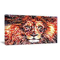 Designart – Grande illustration animale sur toile, lion enjoué (PT2369-40-20)-Impression