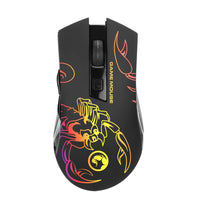 Marvo Wired 6400DPI 7-Colour LED Backlit 6 Buttons Gaming Mouse - Black-6 boutons