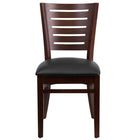 Flash Furniture – Chaise de restaurant en bois, dossier à barreaux, fini noyer, siège en vinyle noir (XUDGW018WALBKV)-Chaise de salle à manger en bois