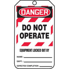Accuform Signs - Étiquettes De Verrouillage, Plastique, 3-3/8po La X 5-7/8po H, Anglais, paquet de 25-Hauteur 5-7/8po