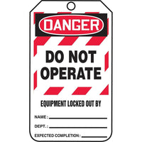 Accuform Signs - Étiquettes De Verrouillage, Plastique, 3-3/8po La X 5-7/8po H, Anglais, paquet de 25-Hauteur 5-7/8po