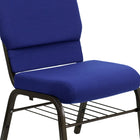 Flash Furniture – Chaise d’église Hercules de 18,5 po de large, compartiment de 4,25 po d’épaisseur, marine, structure dorée-Le siège en cascade favorise une bonne circulation sanguine