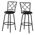 Monarch Specialties - 2375 Tabouret De Bar - Lot de 2 /Pivotant/ Siege Simili-Cuir Noir - Paquet de 2-Tabouret De Bar